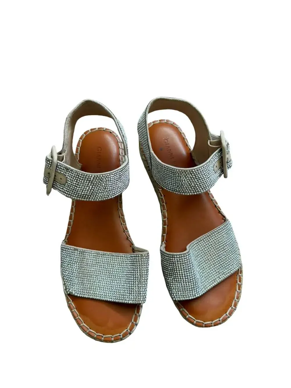 Gianni Bini Rhinestone Embellished Espadrille Platform Sandals